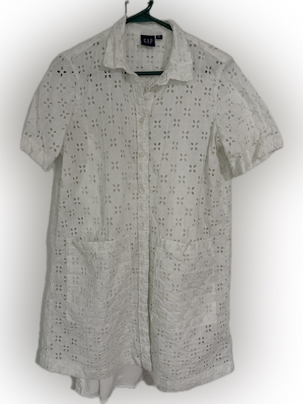 GAP White Eyelet Short-Sleeve Dress
